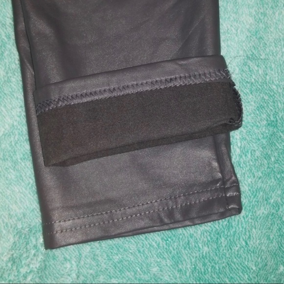 Faux Leather High Waisted Leggings Fleece LINED - Picture 5 of 5